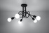 Candelabru SUPEŁ 5 negru + 5x bec LED E27 3000K cald 7,5W 620lm