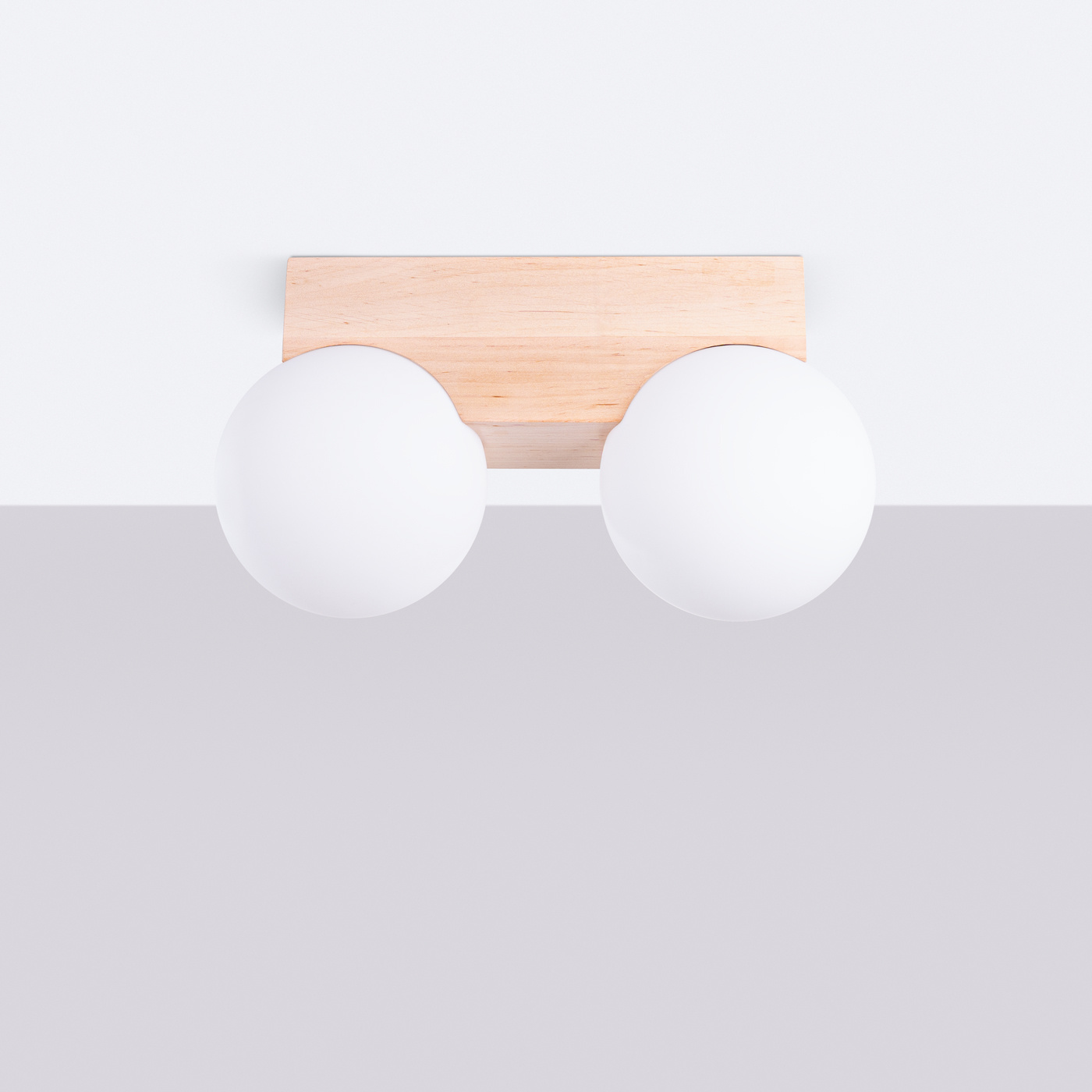 Plafonieră BULBO 2 lemn natural