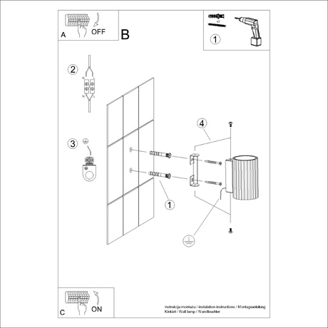 Lampă de perete KARBON 10 verde măsliniu