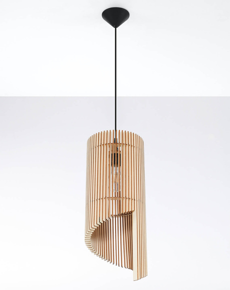 ALEXIA lampă suspendată lemn natural +1x bec LED E27 4000K rece 7.5W 650lm