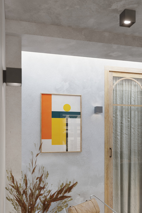 QUAD 1 lampă de tavan antracit + 1x GU-10 4000K rece 7W 630lm bec LED