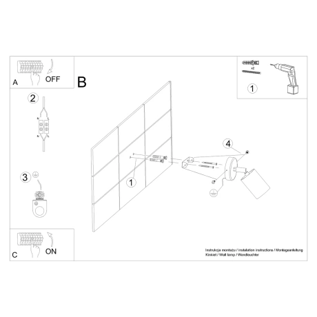 Lampă de perete VERDO negru