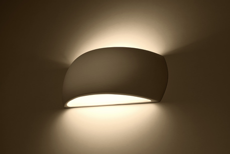 PONTIUS lampă de perete ceramică albă + 1x bec LED G9 3000K cald 4.5W 510lm