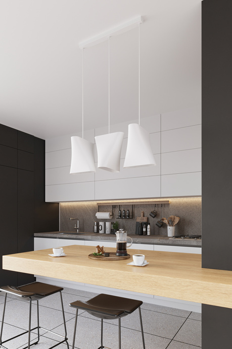 Candelabru BLUM 3 alb + 3x bec LED E27 4000K rece 7.5W 650lm