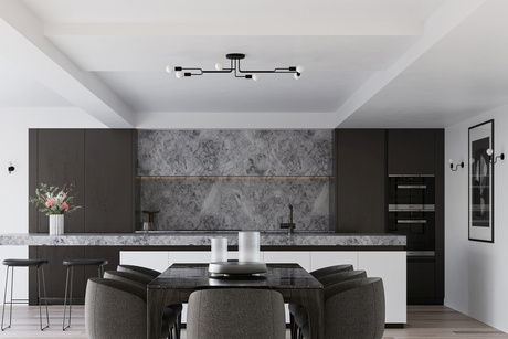 Candelabru VECTOR 8 negru + 8x bec LED E27 4000K rece 7.5W 650lm