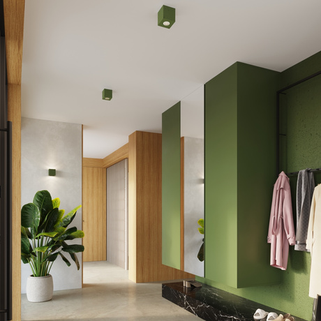 Plafonieră QUAD beton verde măsliniu