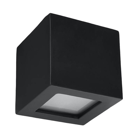 Aplică ceramică LEO negru + 1x bec LED E27 3000K Warm 7.5W 620lm