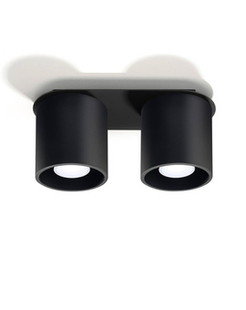 Plafonieră ORBIS 2 negru + 2x bec LED GU-10 4000K rece 7W 630lm