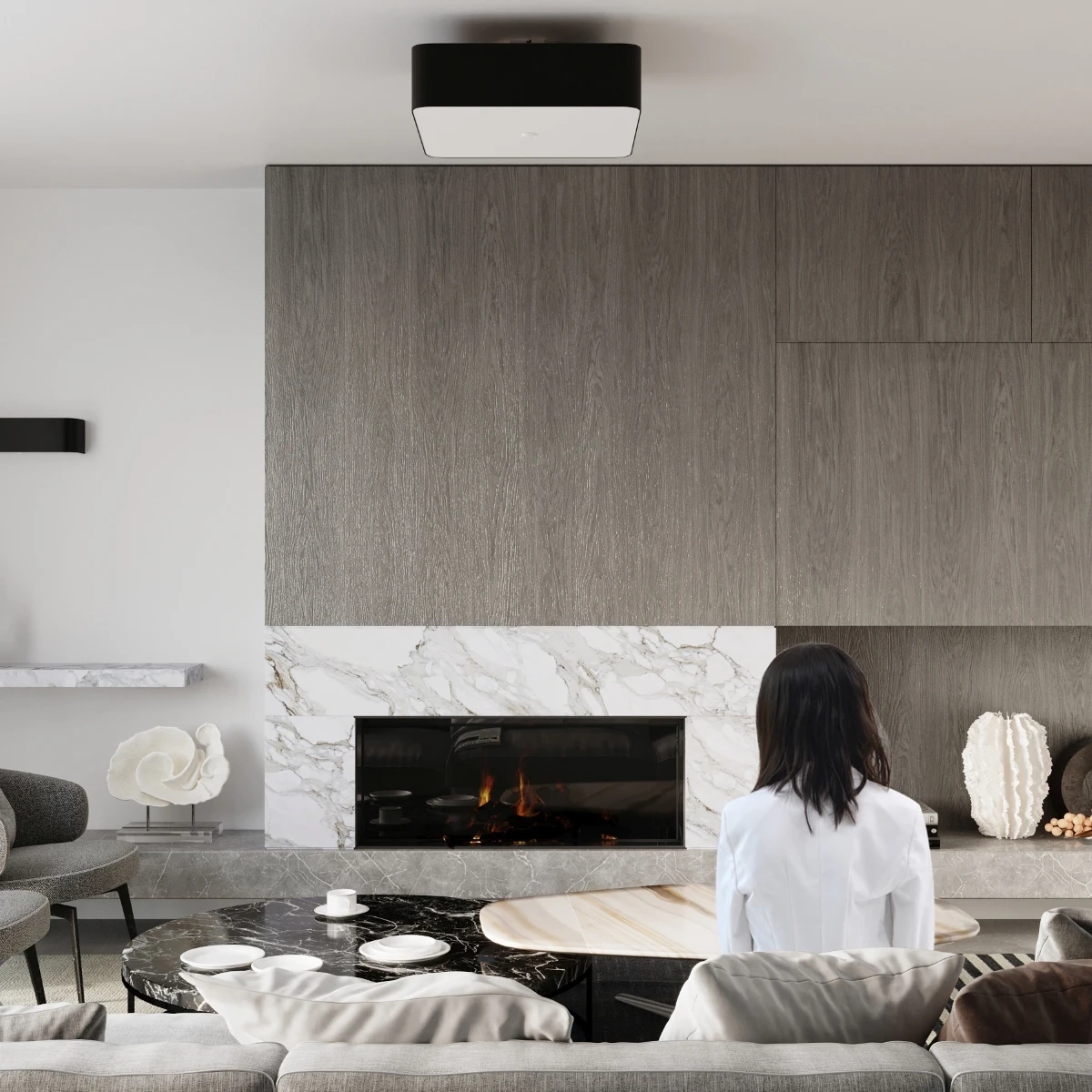 Plafonieră LOKKO 55 alb