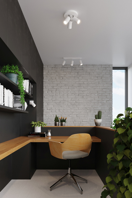 Plafonieră RING 3P alb + 3x bec LED GU-10 3000K cald 7W 620lm