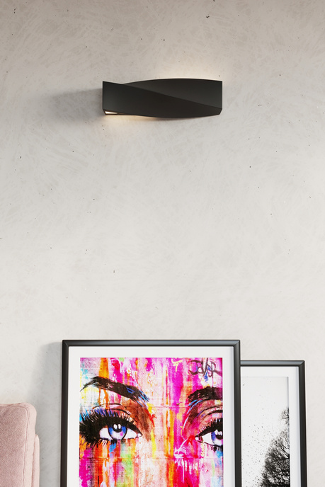 Aplică ceramică SIGMA negru + 1x bec LED E27 3000K Warm 7.5W 620lm