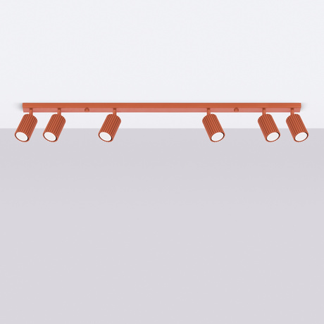 Plafonieră KARBON 6L roșu ocru