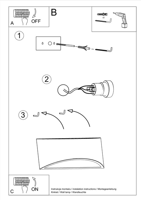 Aplică ceramică VIXEN alb + 1x bec LED G9 4000K Cold 4.5W 530lm