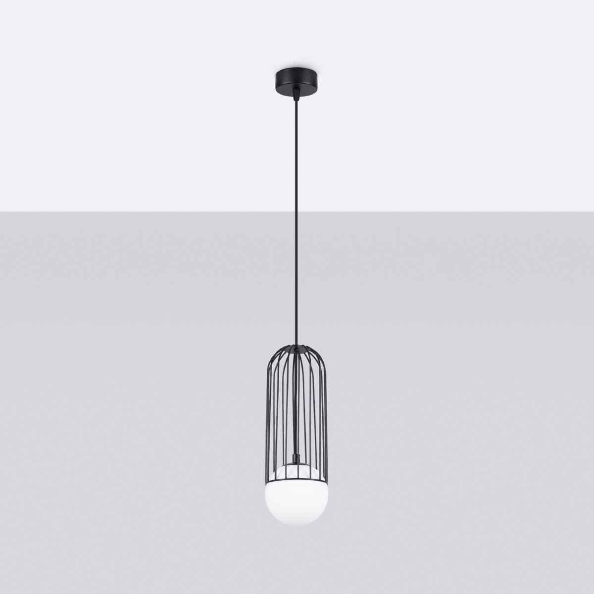 Lampă suspendată BRINA 1 negru + 1x bec LED G9 4000K rece 4,5W 460lm