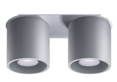 Plafonieră ORBIS 2 gri + 2x bec LED GU-10 3000K Warm 7W 620lm