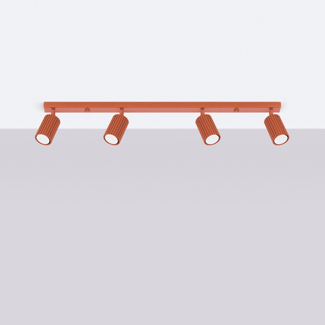 Plafonieră KARBON 4L roșu ocru