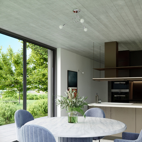 Candelabru SUPEŁ 5 crom + 3X bec LED E27 3000K Warm 7,5W 620lm