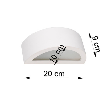 Aplică ceramică ATENA 20 alb + 1x bec LED E27 3000K cald 7.5W 620lm