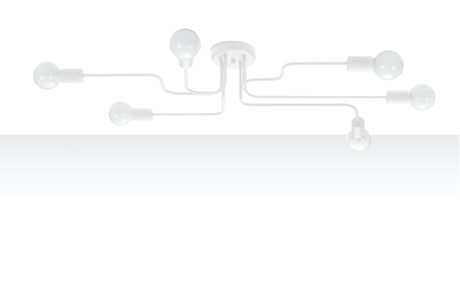Candelabru HECTOR 6 alb + 6x bec LED E27 3000K cald 7.5W 620lm