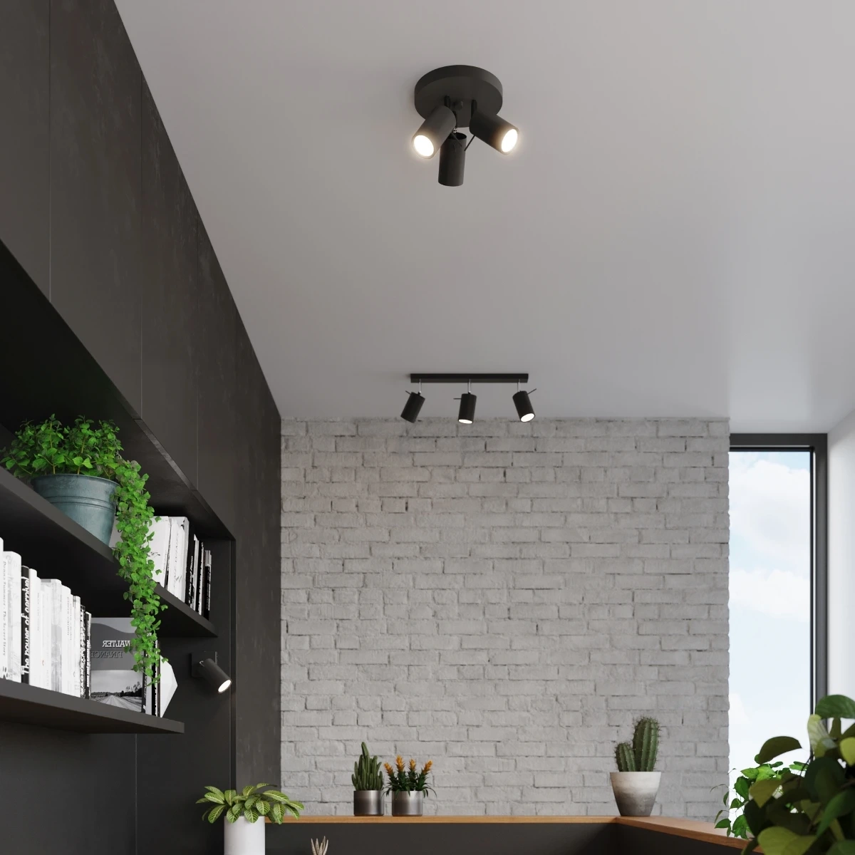 Plafonieră RING 3P negru