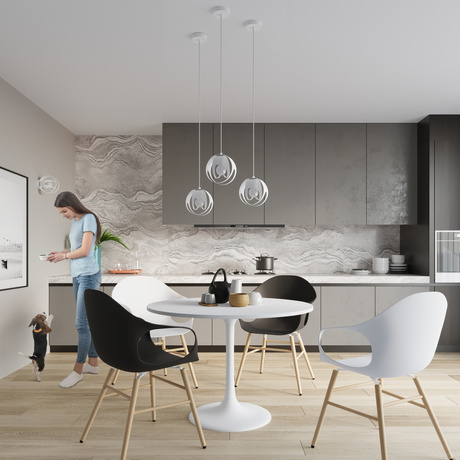 TULOS 3L lampă suspendată albă + 3x bec LED E27 3000K Warm 7.5W 620lm