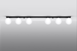 Plafonieră YOLI 6 negru + 6x bec LED G9 3000K Warm 4.5W 450lm