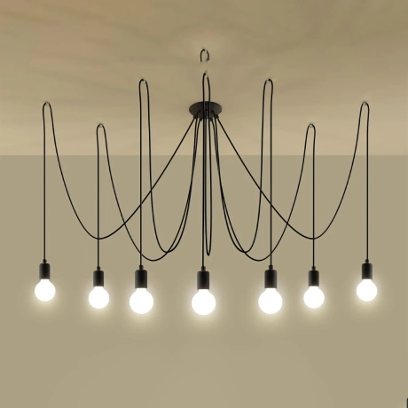Candelabru EDISON 7 negru