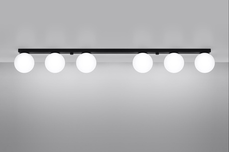 Plafonieră YOLI 6 negru + 6x bec LED G9 3000K Warm 4.5W 450lm