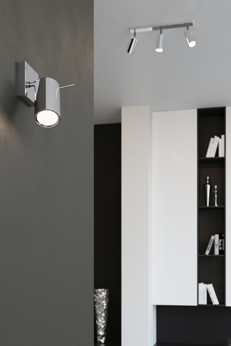 RING lampă de perete crom + 1x bec LED GU-10 3000K cald 7W 620lm