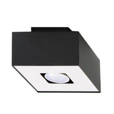 Plafonieră MONO 1 negru + 1x bec LED GU-10 3000K cald 7W 620lm
