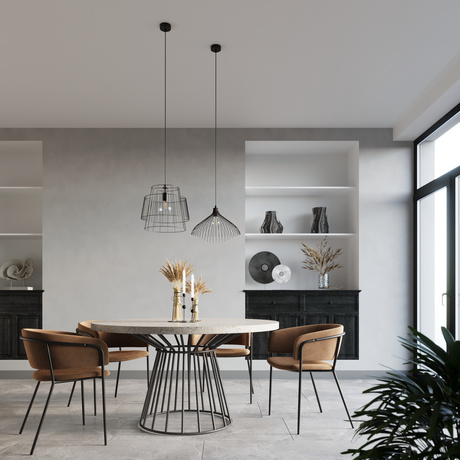 GATE lampă suspendată negru + 1x bec LED E27 4000K rece 7,5W 650lm