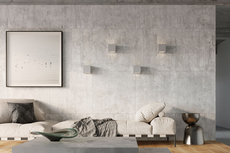 LEO lampă de perete din beton + 1x bec LED E27 3000K Warm 7.5W 620lm