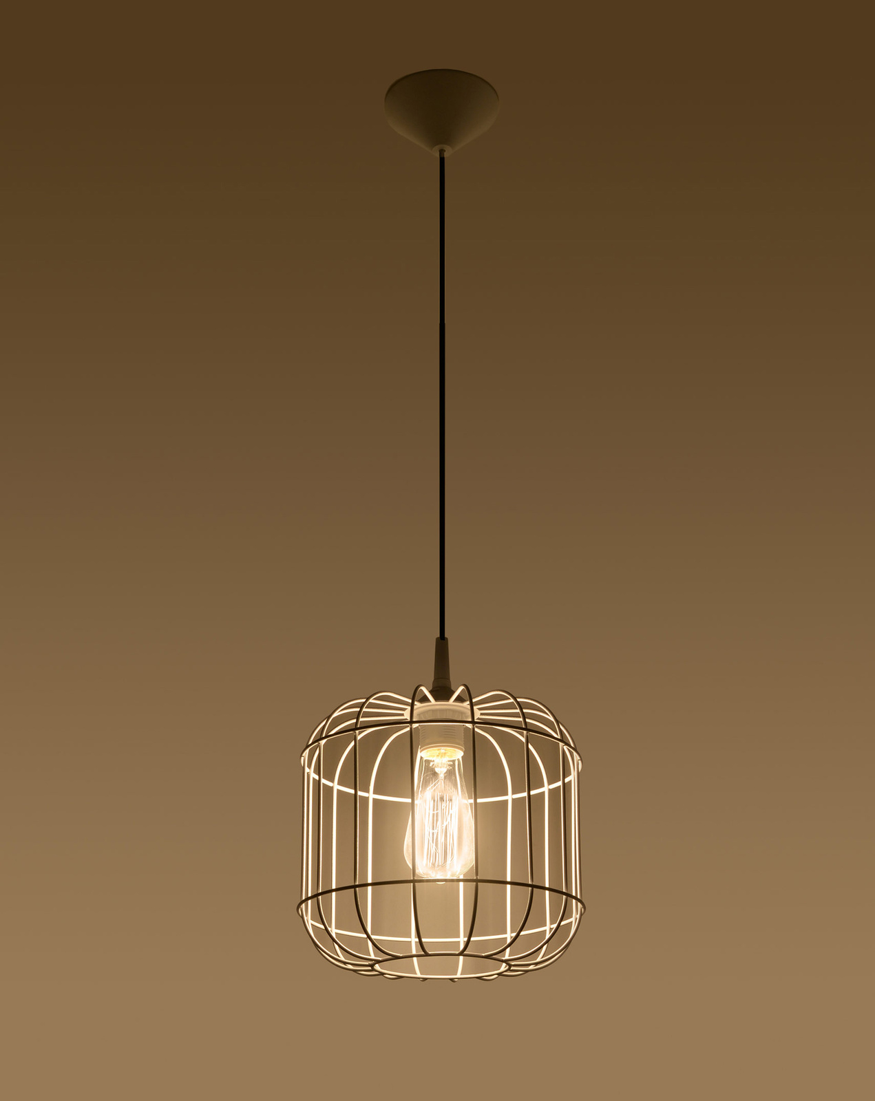 Lampă suspendată CELTA alb + 1x bec LED E27 4000K rece 7,5W 650lm