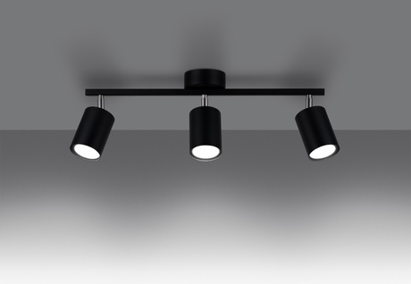 Plafonieră LEMMI 3 negru + 3x bec LED GU-10 3000K Warm 7W 510lm