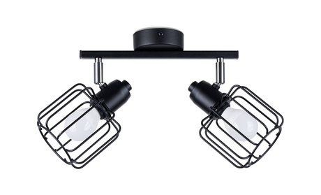 Plafonieră BELUCI 2 negru + 2x bec LED E14 4000K rece 7.5W 680lm