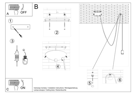Lampă suspendată EDISON 1 LONG negru + 1x bec LED E27 4000K rece 7,5W 650lm