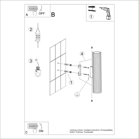 Lampă de perete KARBON 30 verde măsliniu