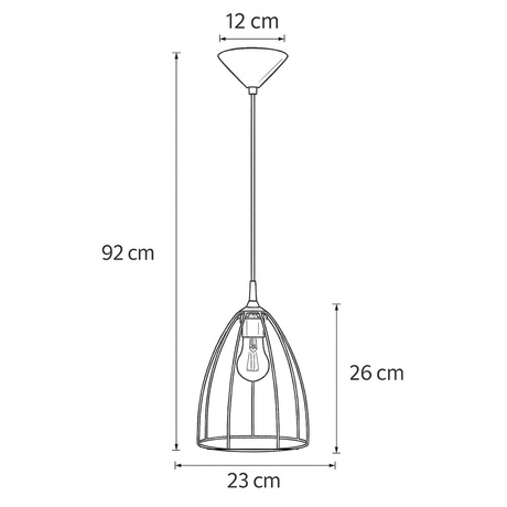 Lampă suspendată RITZ negru