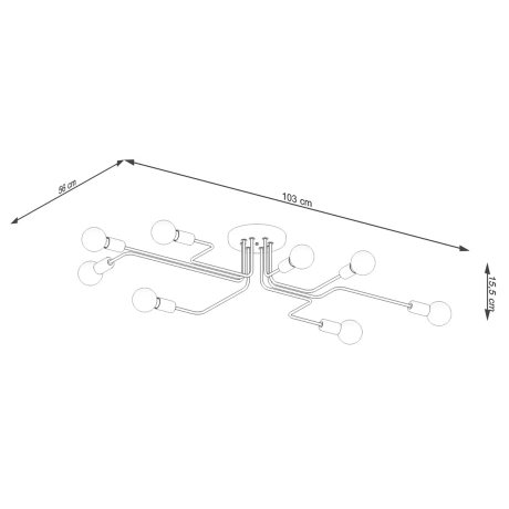 Candelabru VECTOR 8 alb
