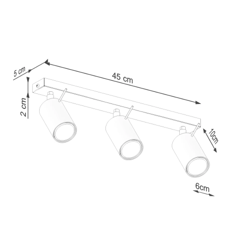Plafonieră RING 3L verde măsliniu