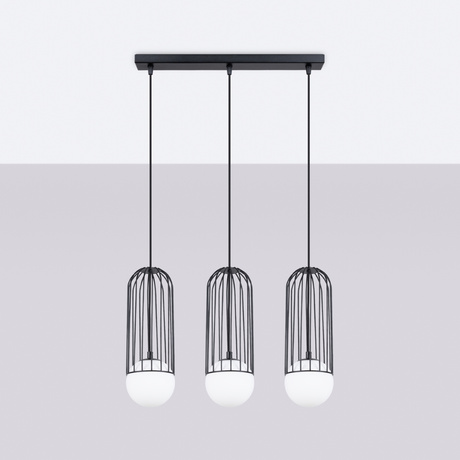 BRINA 3L lampă suspendată negru + 3x bec LED G9 4000K rece 4.5W 460lm