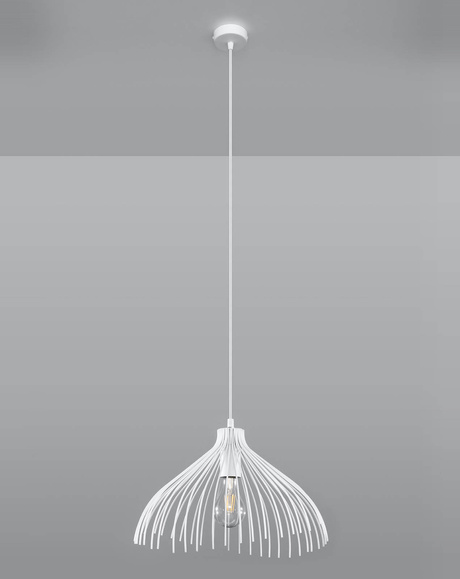 Lampă suspendată UMB alb + 1x bec LED E27 3000K cald 7.5W 620lm