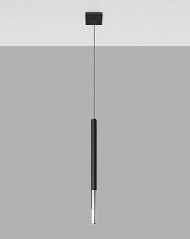 Lampă suspendată MOZAICA 1 negru/cromo + 1x bec LED G9 3000K cald 4,5W 510lm