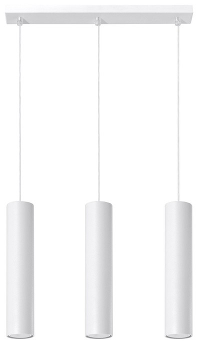 LAGOS 3 lampă suspendată albă + 3x bec LED GU-10 4000K rece 7W 630lm
