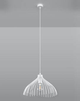 Lampă suspendată UMB alb + 1x bec LED E27 4000K rece 7,5W 650lm