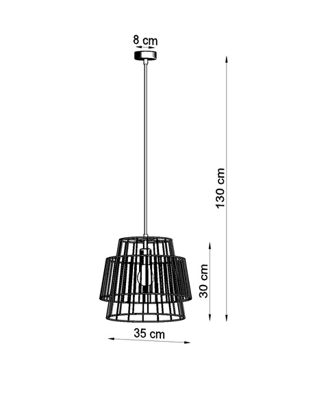 GATE lampă suspendată negru + 1x bec LED E27 3000K cald 7.5W 620lm