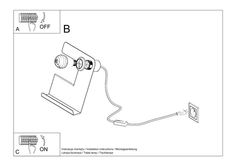 Lampă de birou INCLINE alb + 1x bec LED E27 4000K rece 7,5W 650lm