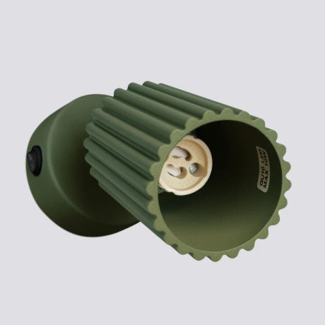 Lampă de perete KARBON verde măsliniu cu întrerupător