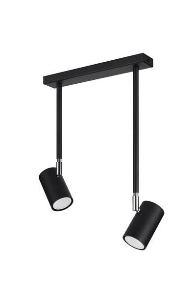 Plafonieră NORANO 2 negru + 2x bec LED GU-10 3000K Warm 7W 620lm