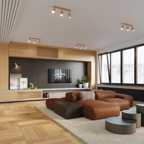 Plafonieră BERG 6 lemn natural